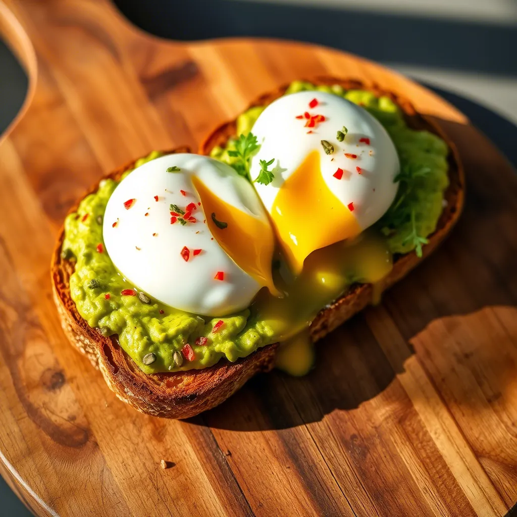 Avocado Toast with Poached Eggs and Microgreens