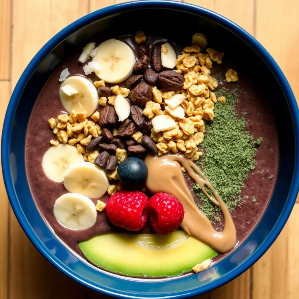 Chocolate Avocado Smoothie Bowl with Coconut Granola