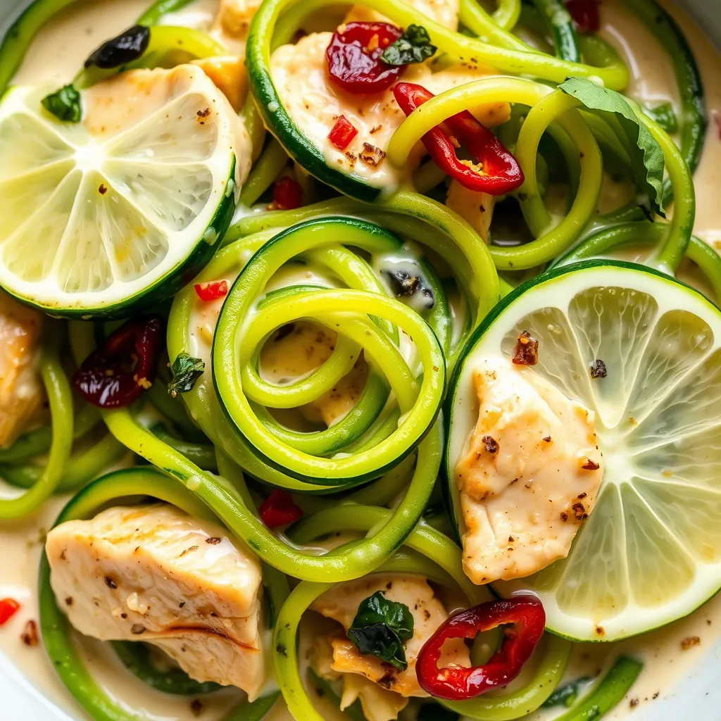 Coconut Lime Chicken with Zucchini Noodles