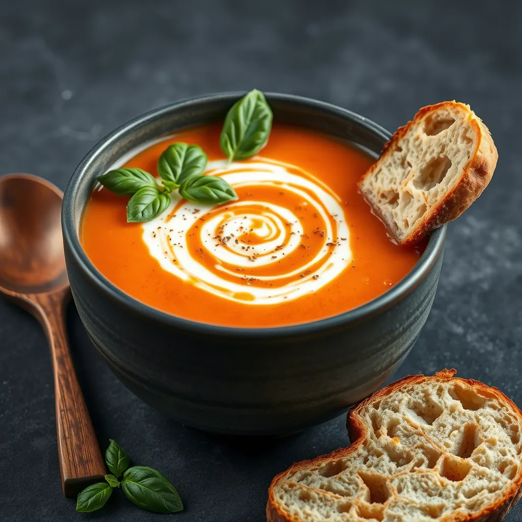 Creamy Roasted Red Pepper and Tomato Soup