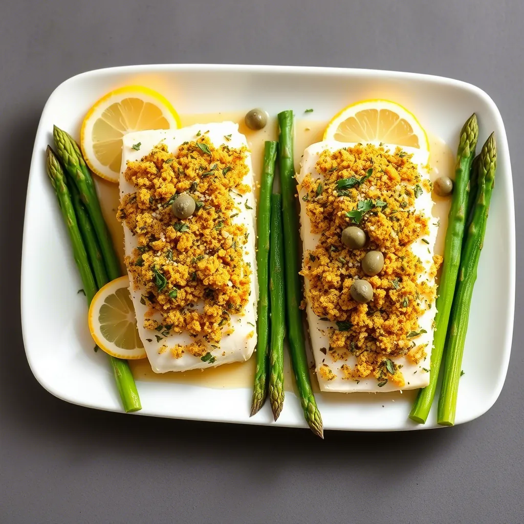 Garlic Lemon Herb Baked Fish with Asparagus