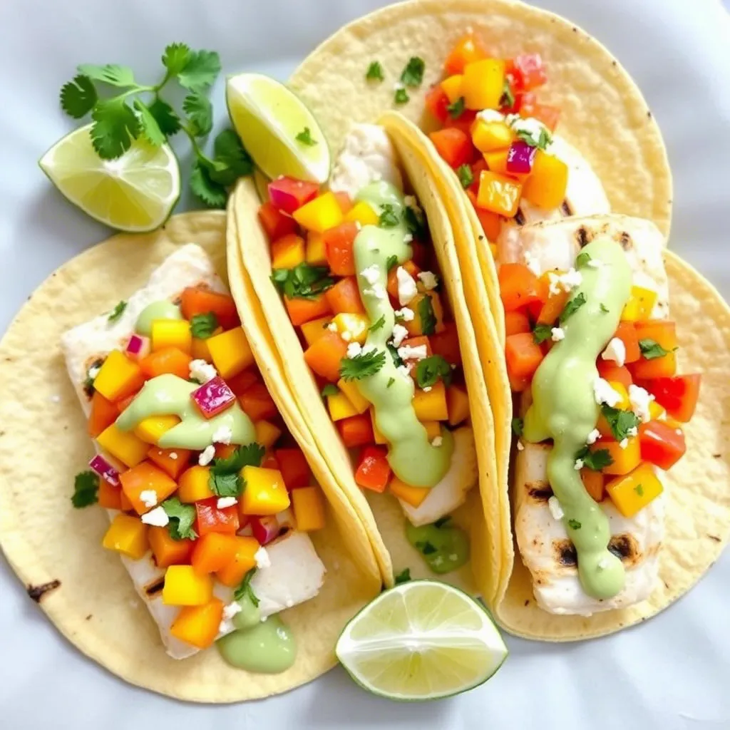 Grilled Fish Tacos with Mango Salsa