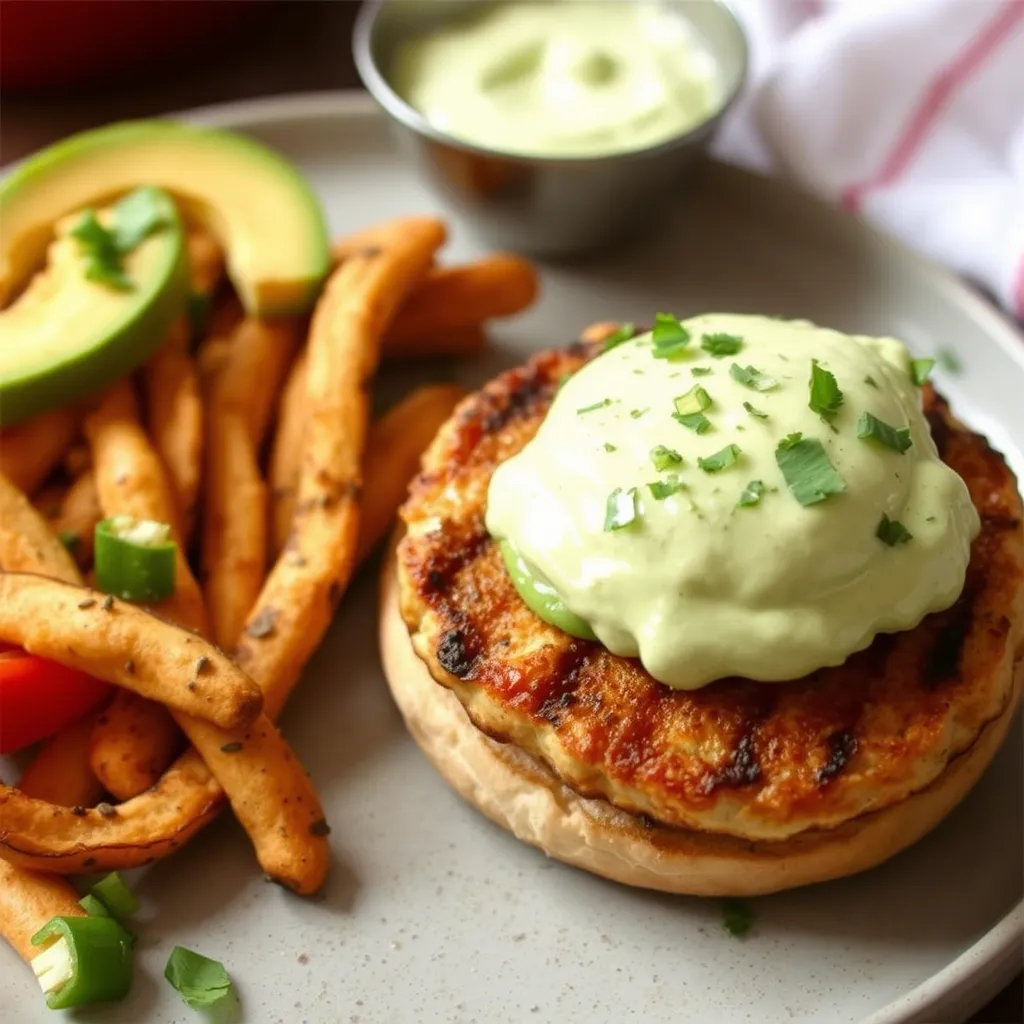 Grilled Turkey Burgers with Avocado Lime Mayo