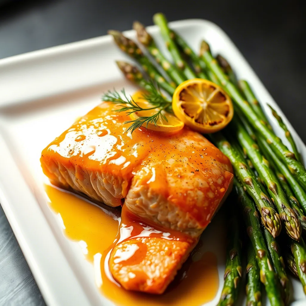 Honey Garlic Glazed Salmon with Asparagus