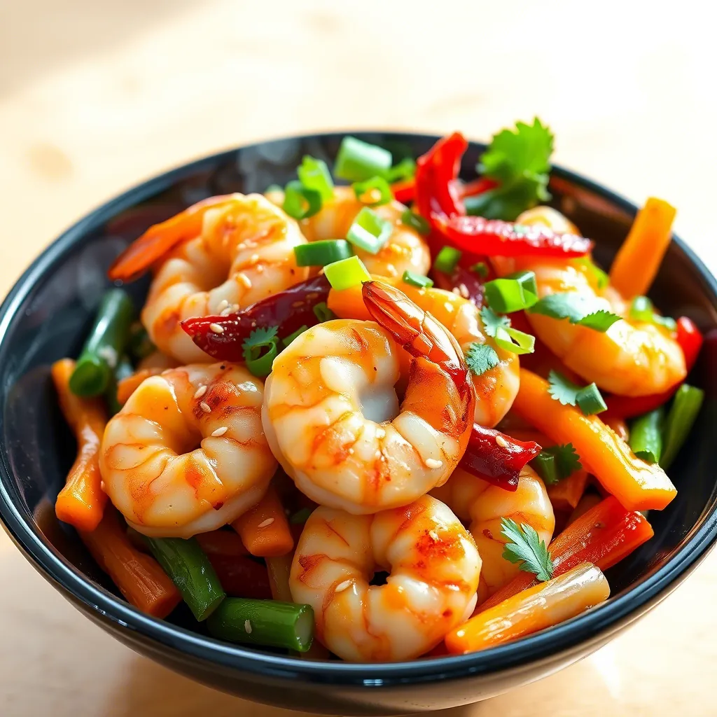 Honey Garlic Shrimp Stir Fry with Vegetables