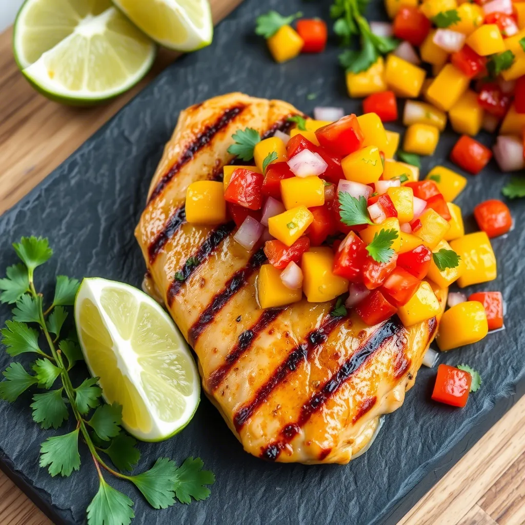 Honey Lime Grilled Chicken with Mango Salsa