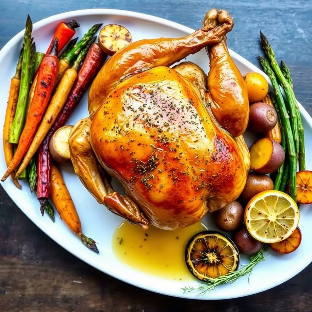 Lemon Herb Roasted Chicken with Spring Vegetables