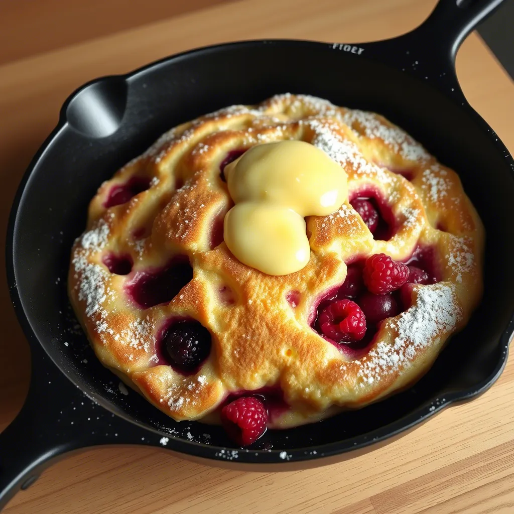 Mixed Berry Dutch Baby with Lemon Curd