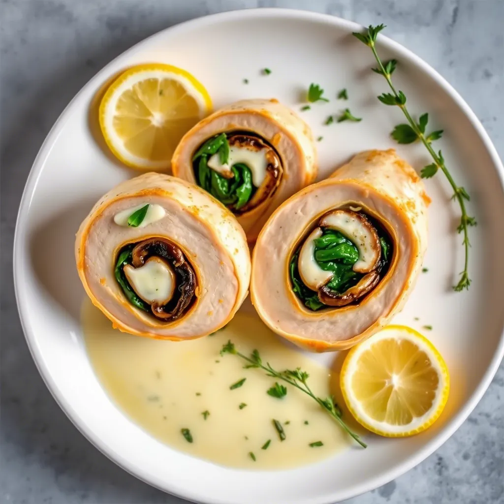 Mushroom and Spinach Stuffed Chicken Breast