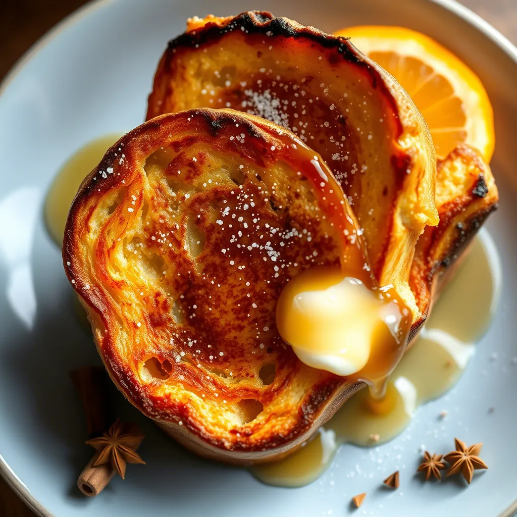 Orange Cardamom French Toast with Maple Syrup