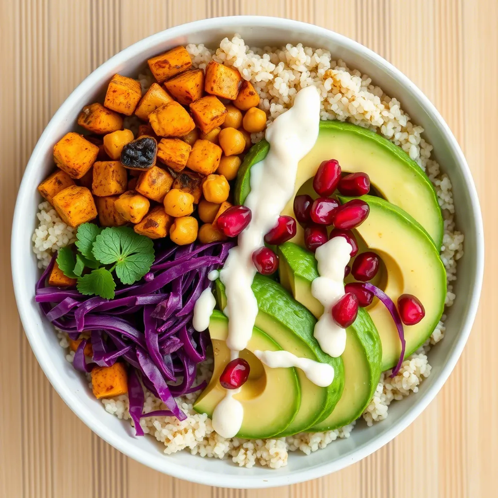 Roasted Sweet Potato and Chickpea Buddha Bowls