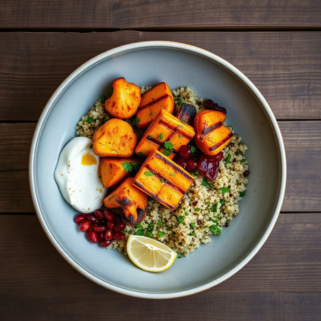 Sheet Pan Harissa Roasted Vegetable & Halloumi Bowls