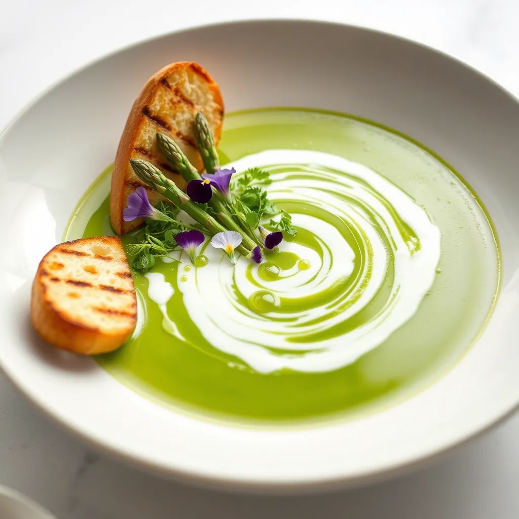 Spring Asparagus Soup with Lemon Cream