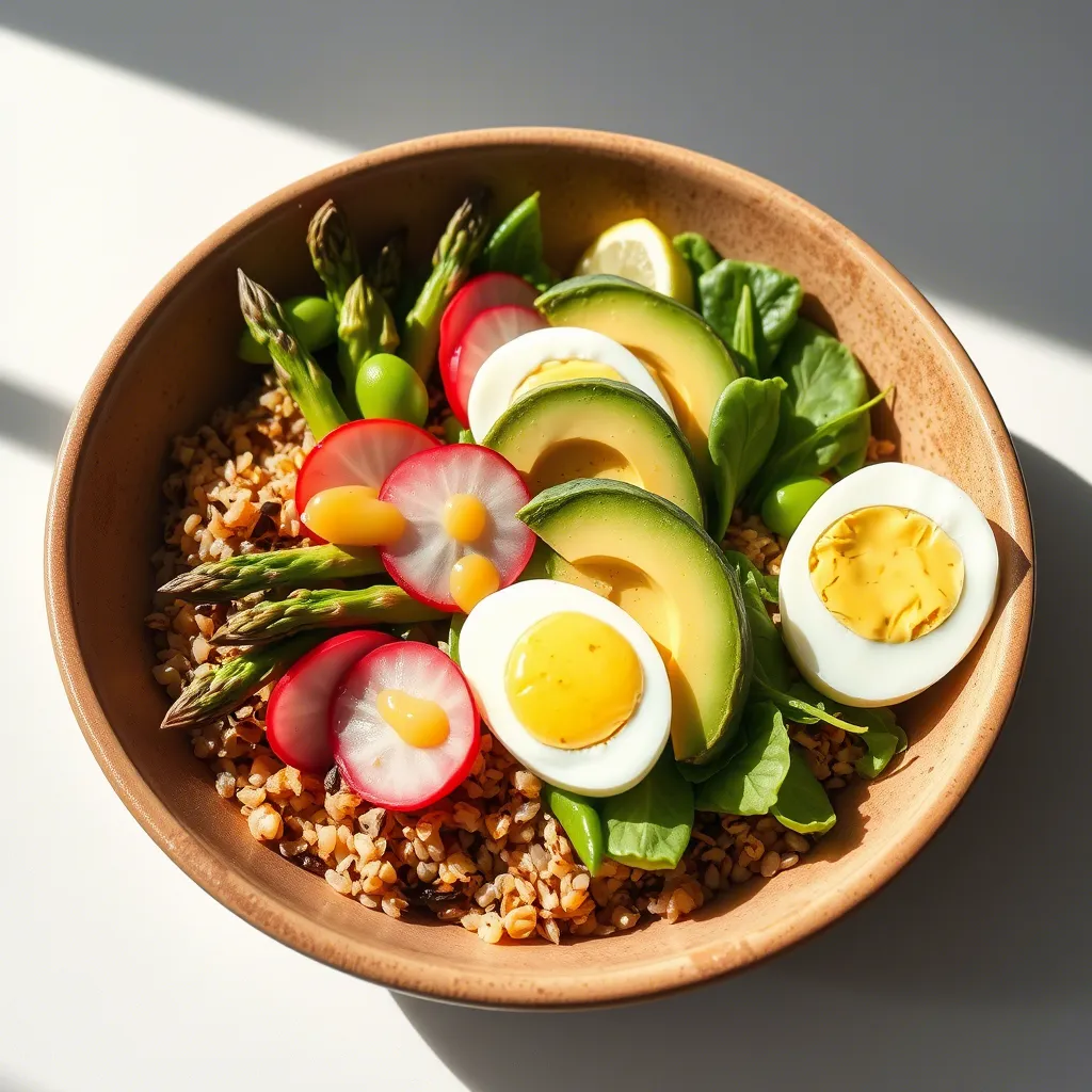 Spring Vegetable Grain Bowls with Lemon Vinaigrette