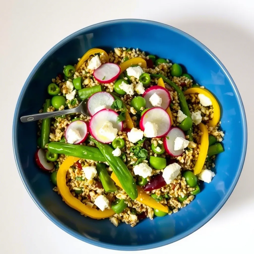 Spring Vegetable and Quinoa Salad with Lemon Vinaigrette