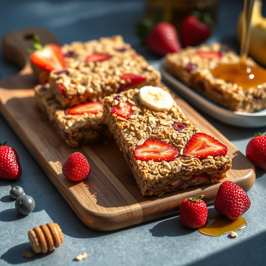 Strawberry Banana Breakfast Oat Bars