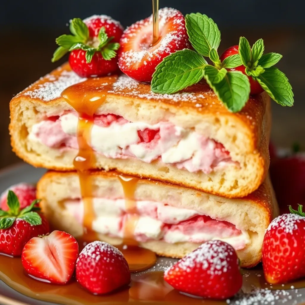 Strawberry Cream Cheese Stuffed French Toast
