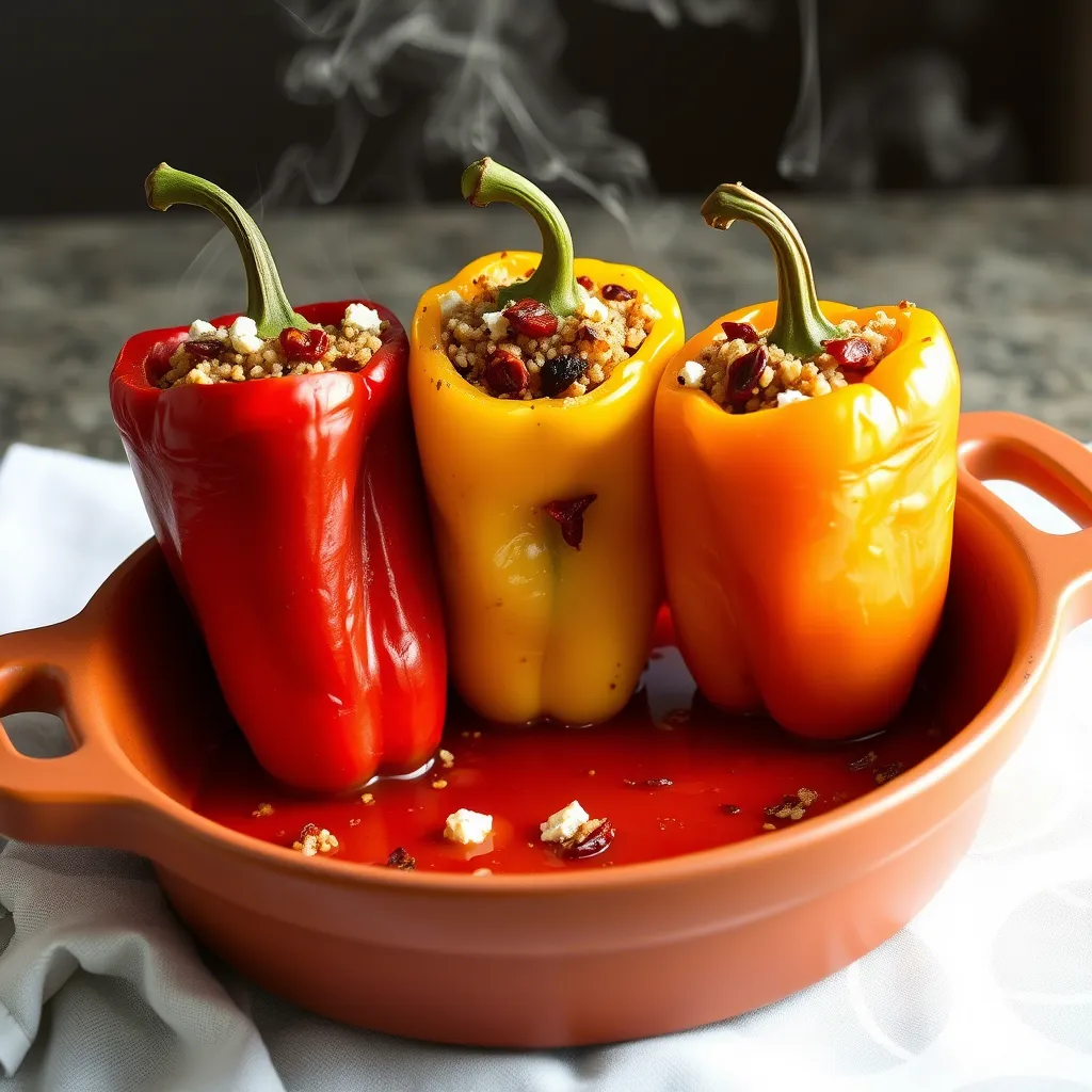 Stuffed Bell Peppers with Mediterranean Quinoa