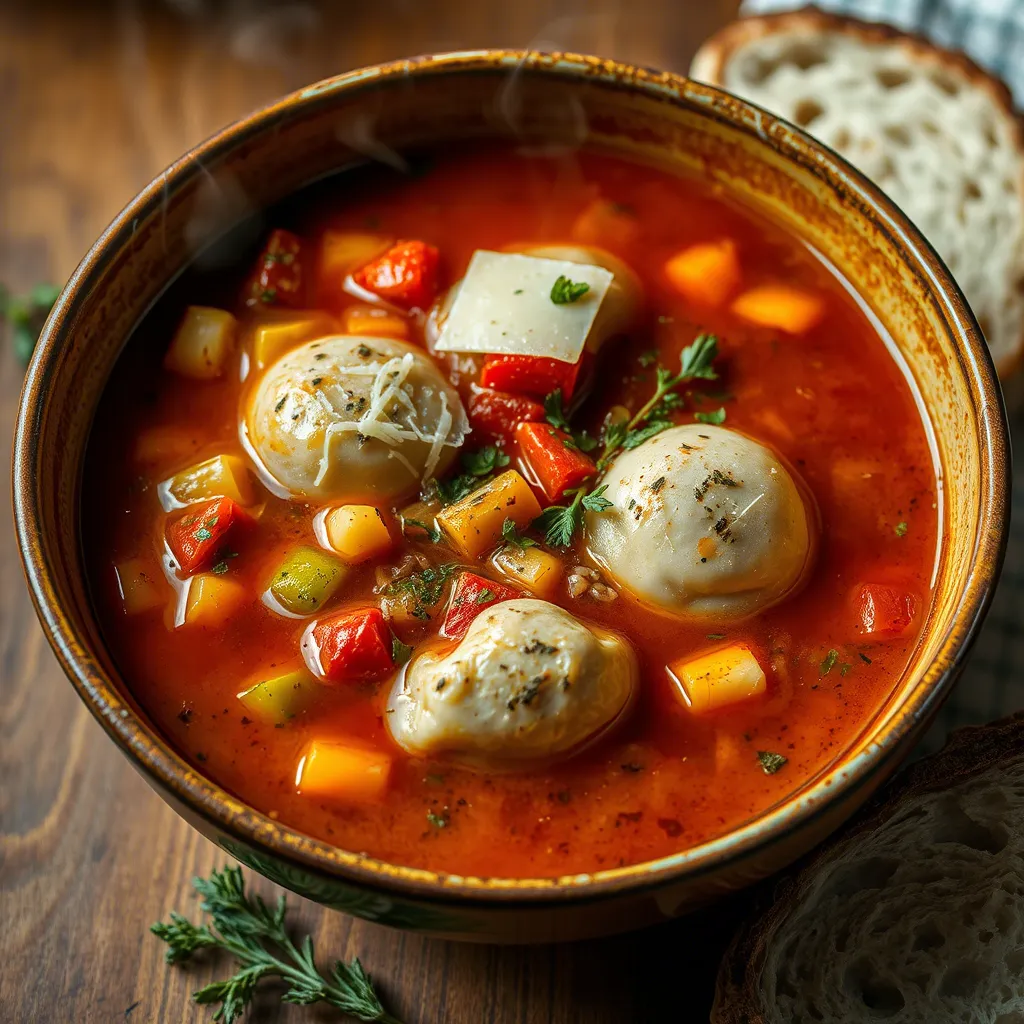 Winter Vegetable Minestrone with Herbed Dumplings
